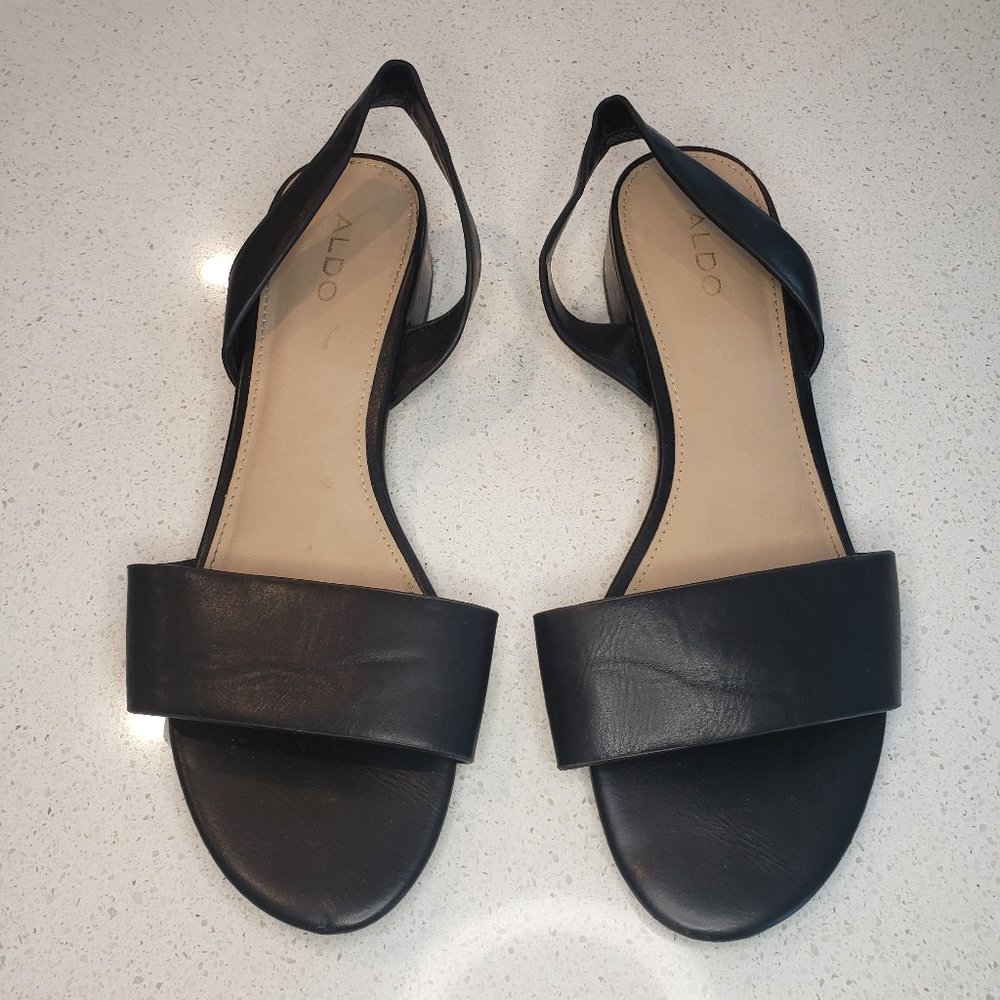Sandale en cuir petit talon, noire " Candice / ALDO - 7.5